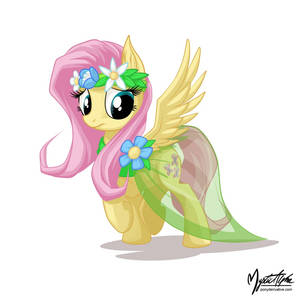 Fluttershy in a dress 2