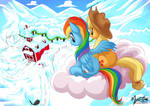 Rainbow and Applejack - Snowy Farm