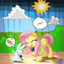 Fluttershy and Angel Singing