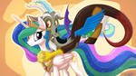 Celestia x Discord 16:9 by mysticalpha