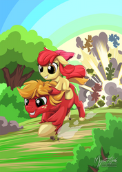 Big Mac and Apple Bloom's Race to Finish