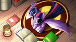 Twilight Sparkle Reading 16:9 by mysticalpha