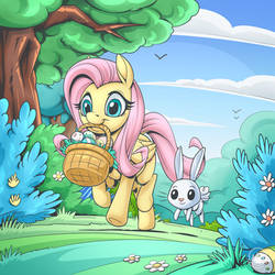 Fluttershy and Angel - Easter
