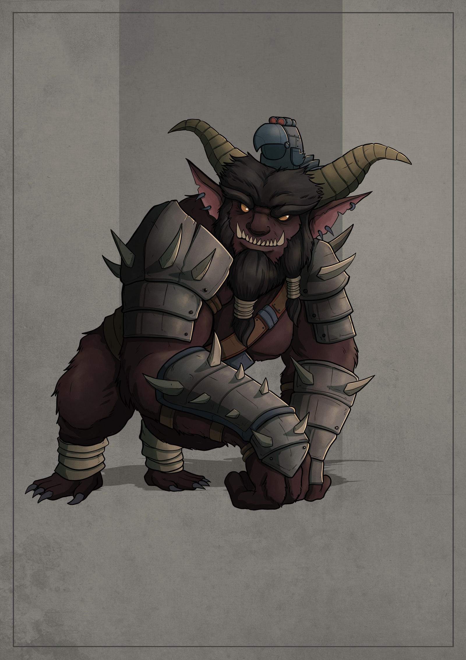 Nimgok - Bugbear Barbarian by SilkyNoire on DeviantArt