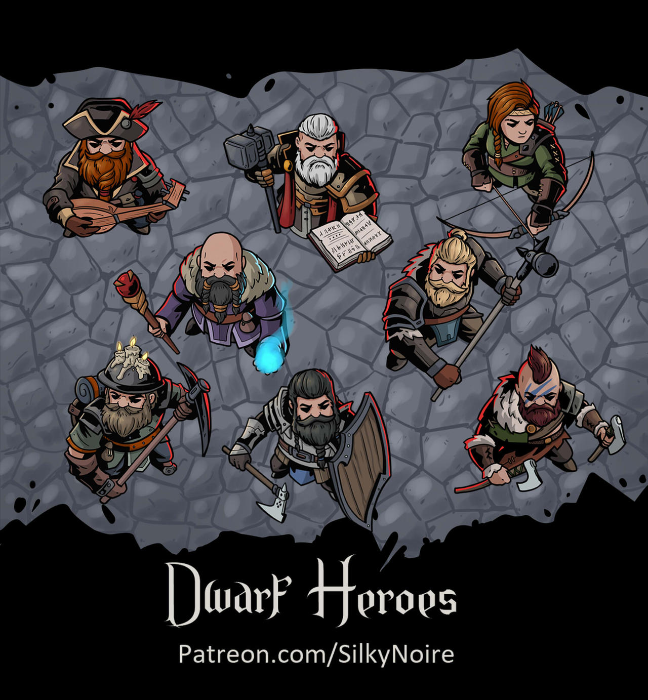 Dwarf Hero Tokens - link in description by SilkyNoire on DeviantArt