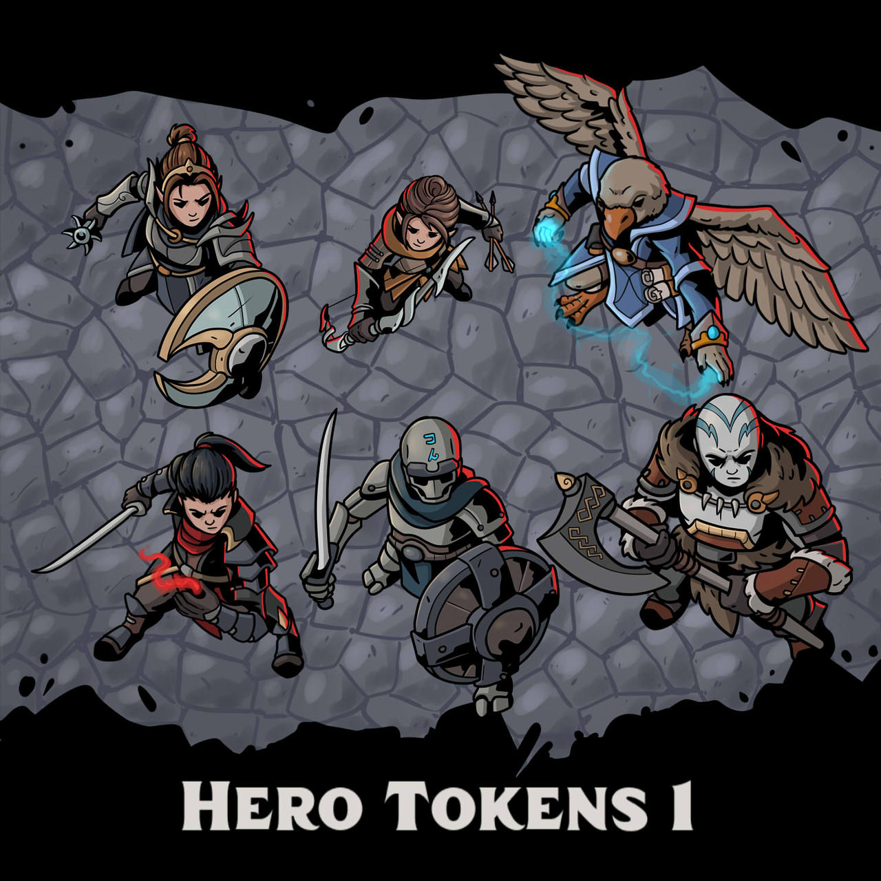 Hero Tokens 1 - link in description by SilkyNoire on DeviantArt