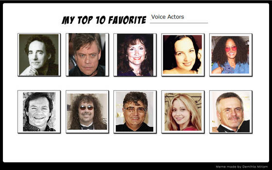 My Top 10 Favorite Voice-Actors