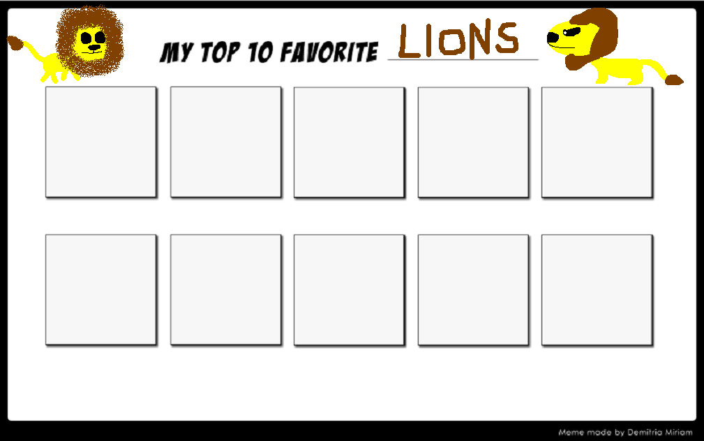 Top 10 Favorite Lions