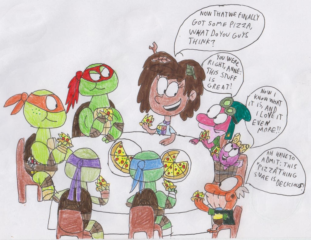 Turtle Frog Deviantart Pizza Dinner with Frogs and Turtles by FrogwoodProductions on DeviantArt