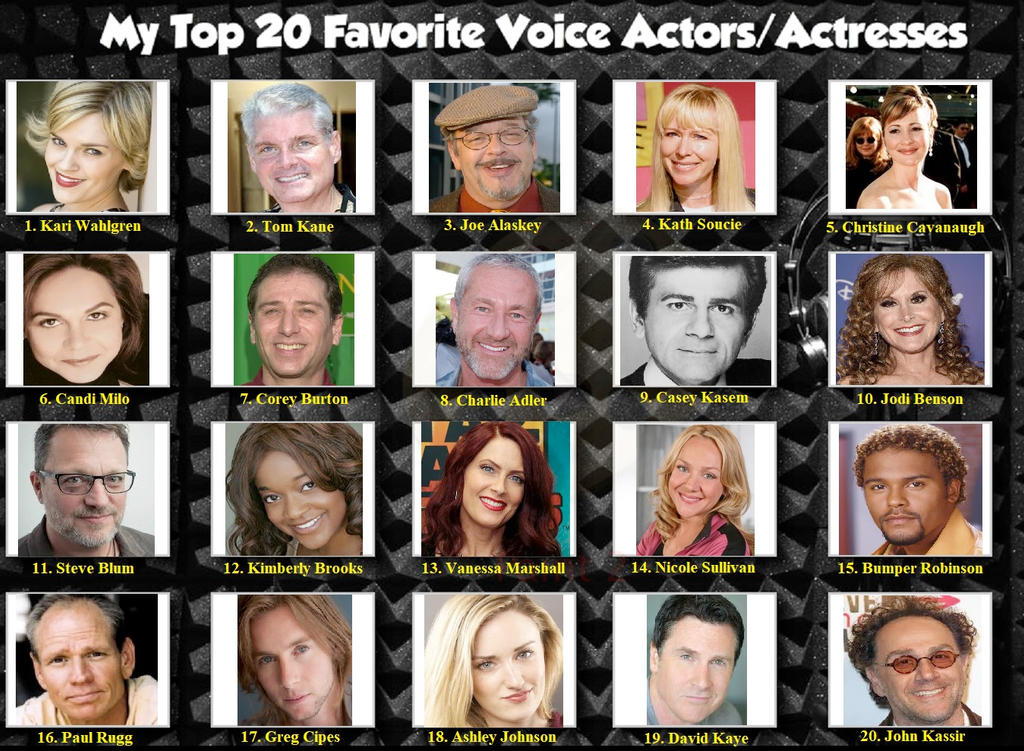 My Top 20 Favorite Voice Actors 03 by FrogwoodProductions on DeviantArt