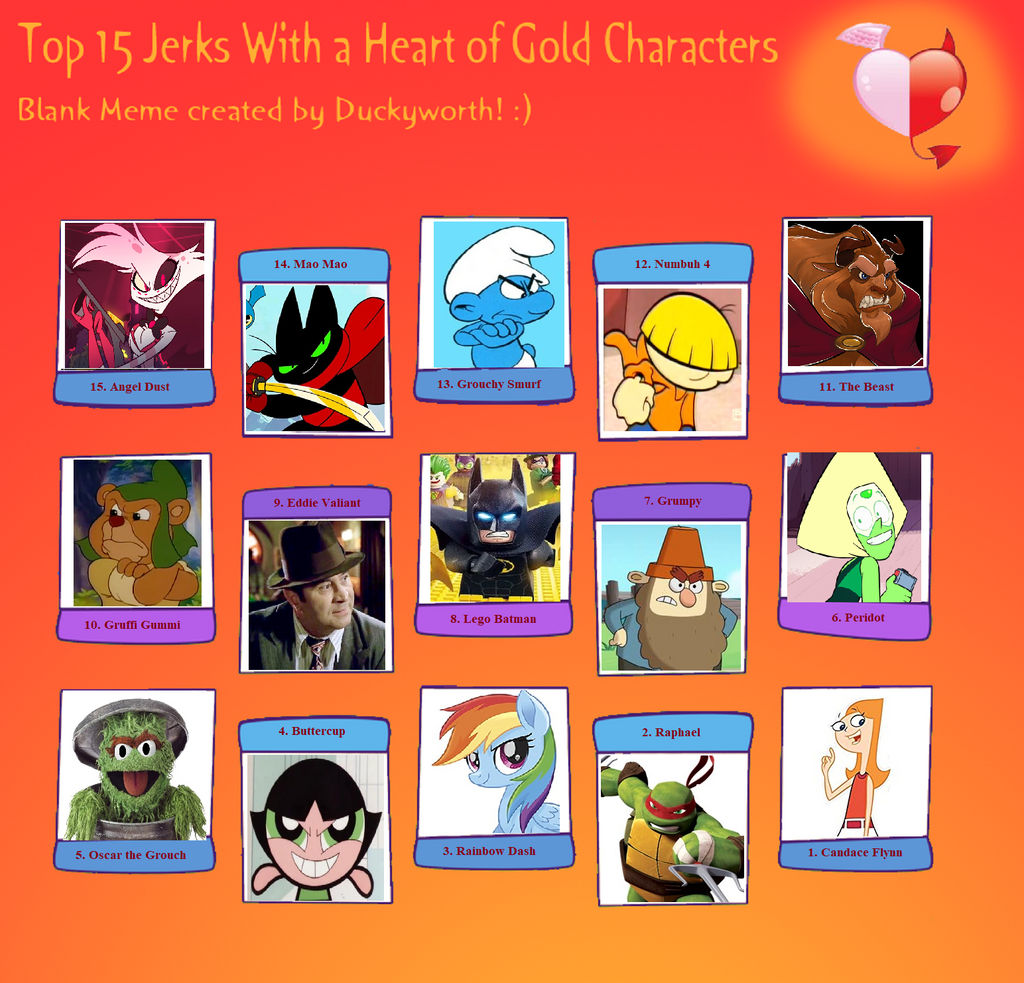 Top 10 Likable Jerk Characters by KessieLou on DeviantArt