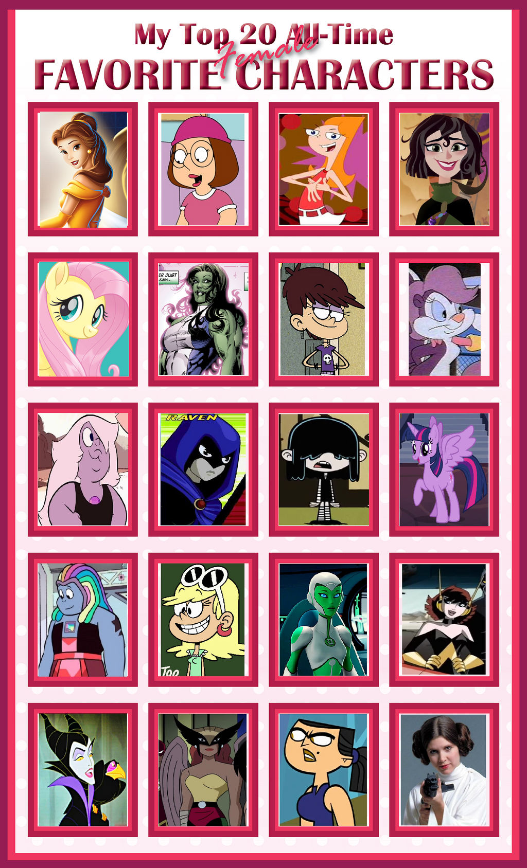 Most Female Deviantart My Top 20 Favorite Female Characters by FrogwoodProductions on DeviantArt