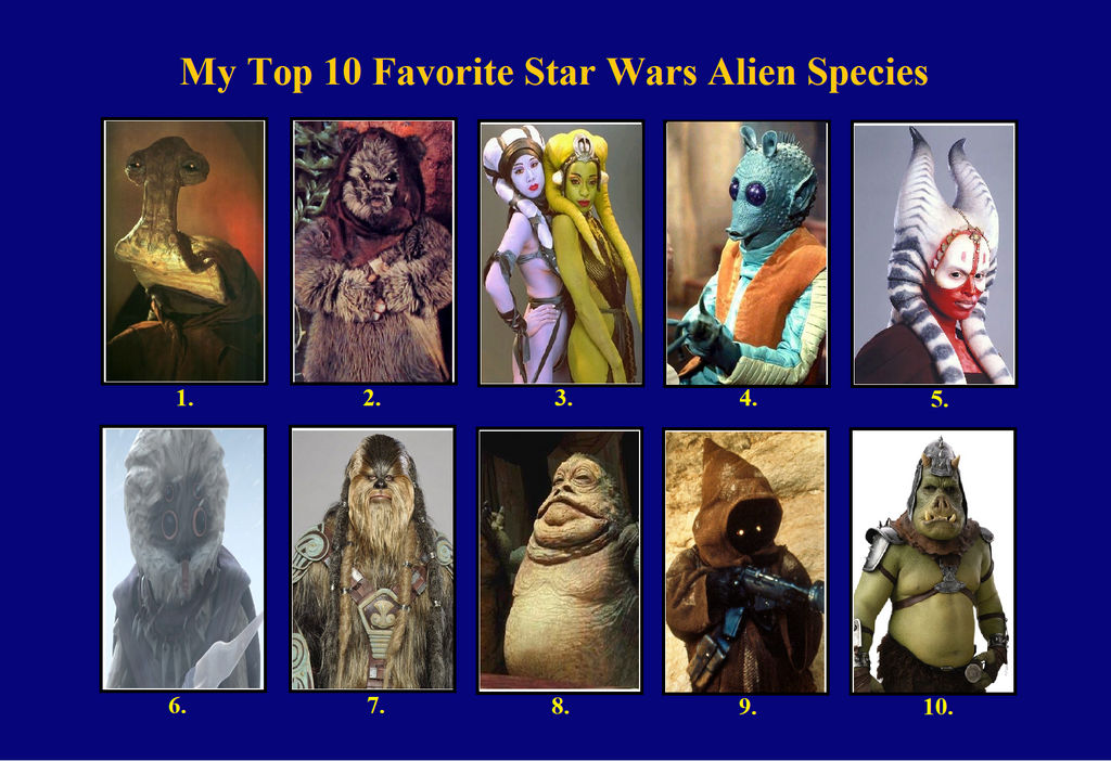 My Top 10 Favorite Star Wars Aliens 01 by FrogwoodProductions on DeviantArt
