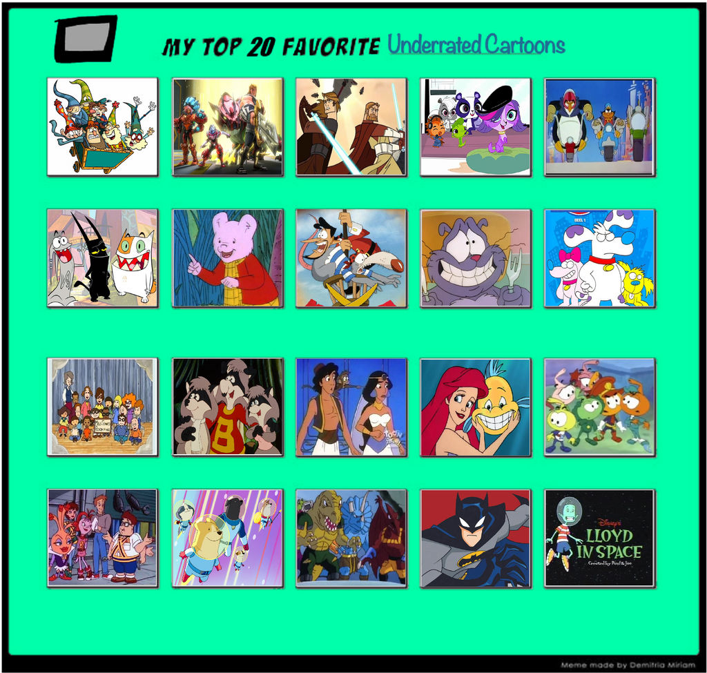 My Top 20 Favorite Underrated Cartoons by FrogwoodProductions on DeviantArt