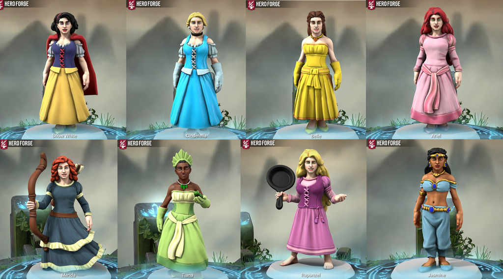 Color Forge Princess Hero Forge Disney Princesses by FrogwoodProductions on DeviantArt