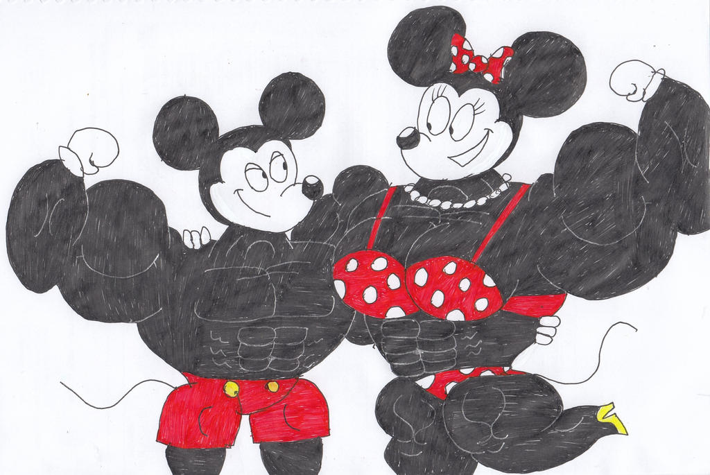 Bodybuilder Mouse Mickey and Minnie - Muscle Mouse Couple by FrogwoodProductions on ...