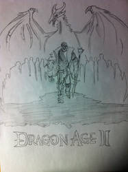 Dragon Age II cover art pencil drawing