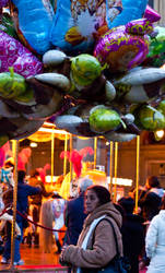 Woman with balloons