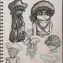 Mushroom Warrior Brainstorm Sketches