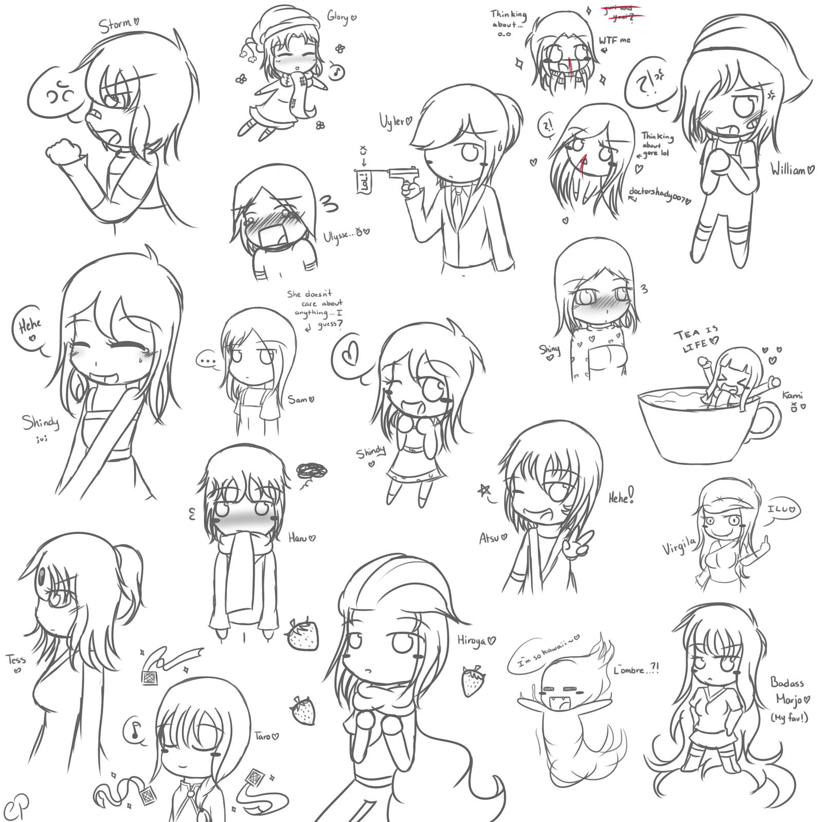 Doodles : OCs everywhere by PoyoPotato on DeviantArt