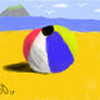 Beach ball on beach