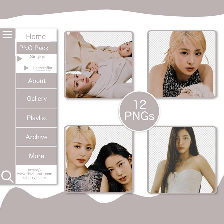 Lesserafim Kazuha and Yunjin Singles PNG Pack by cherrymoonx on DeviantArt
