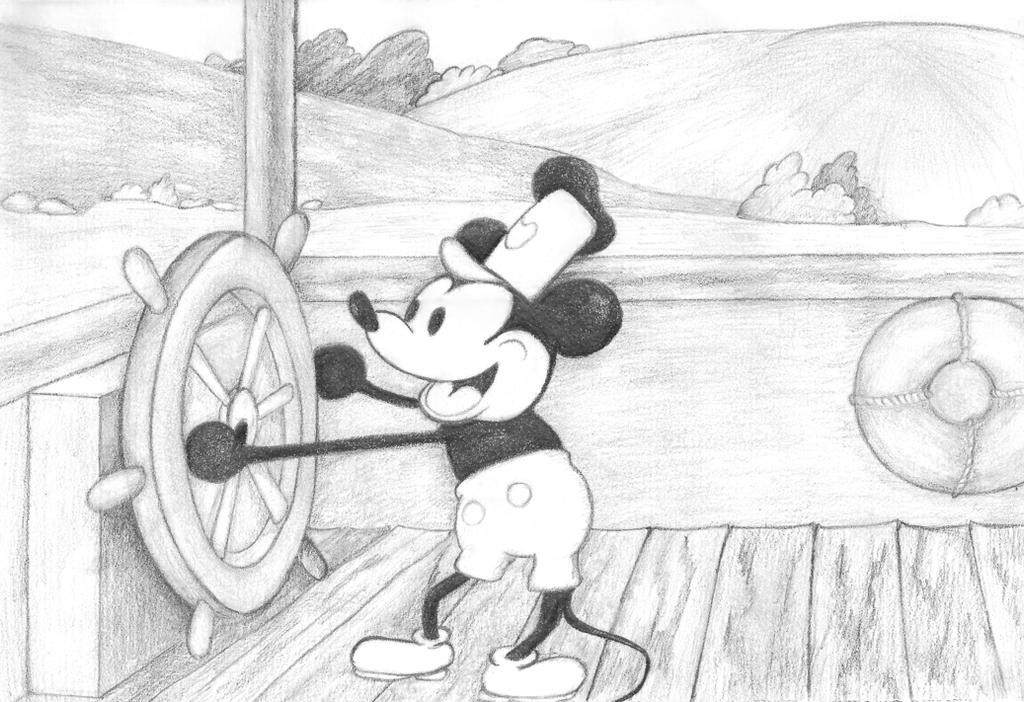 Steamboat Willie Pencil Sketch by QuirkyOwl on DeviantArt
