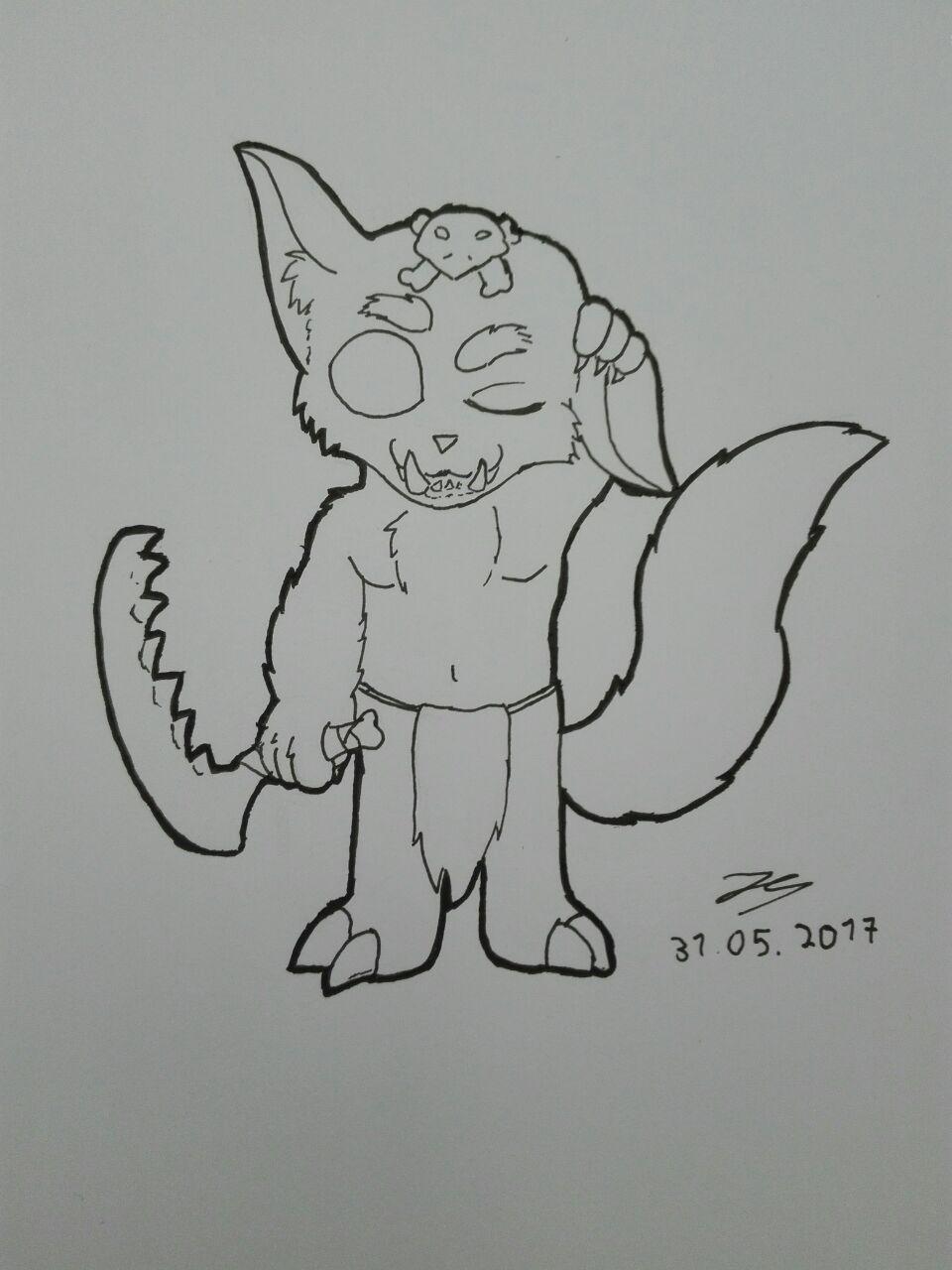Gnar Lineart by FrostyWolfter