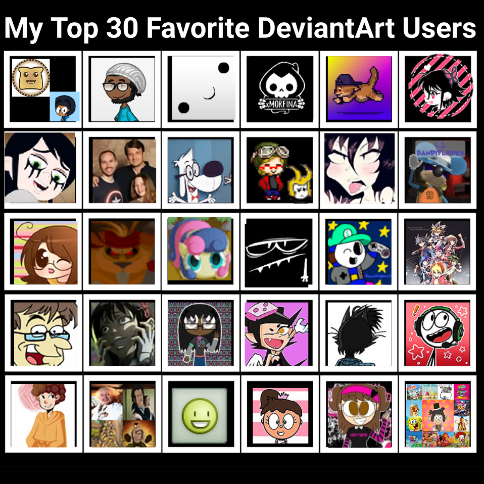 my top 30 beloved favorite deviantart users by czwjx on DeviantArt