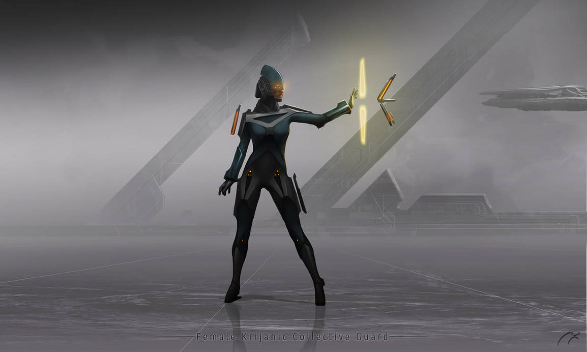 Concept art: Female Krijanic Collective Guard by xistenceimaginations