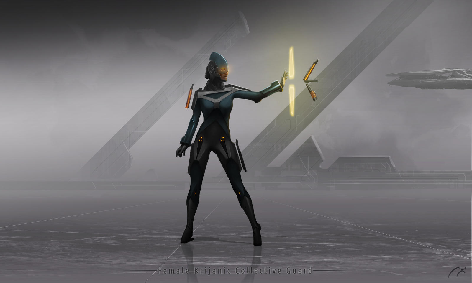 Concept art: Female Krijanic Collective Guard by xistenceimaginations