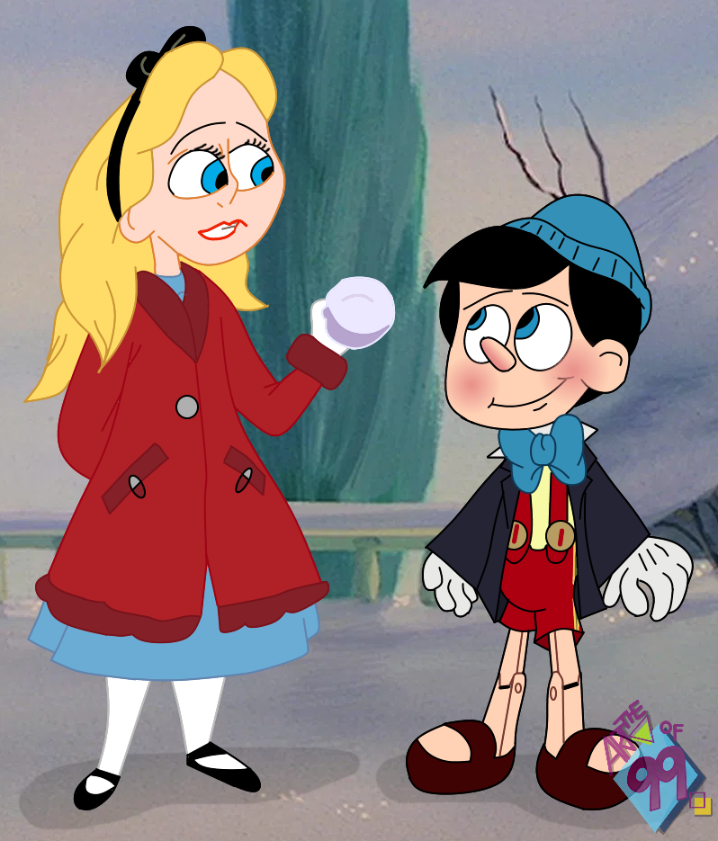 Alice Coin Deviantart Alice and Pinocchio in Winter by TheArtof99 on DeviantArt