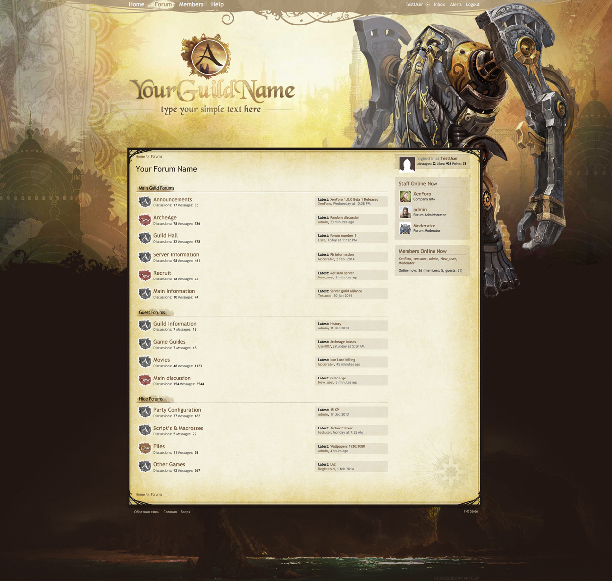 Archeage forum web design