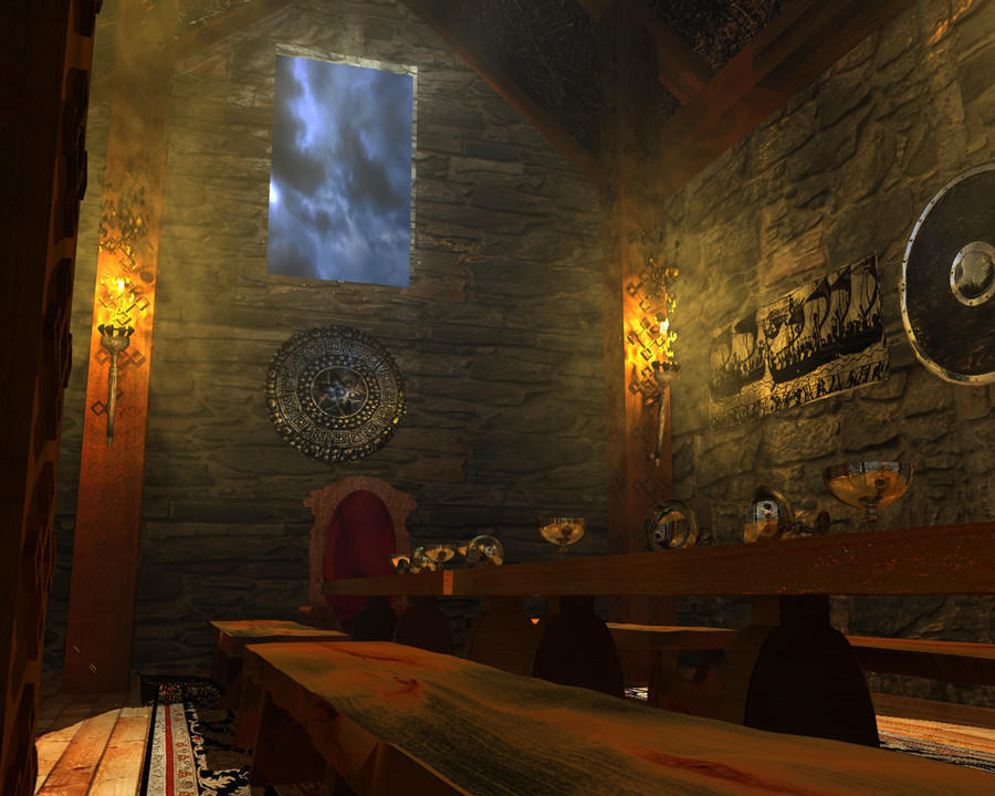 Viking hall 2nd render by michaeldaviniart on DeviantArt