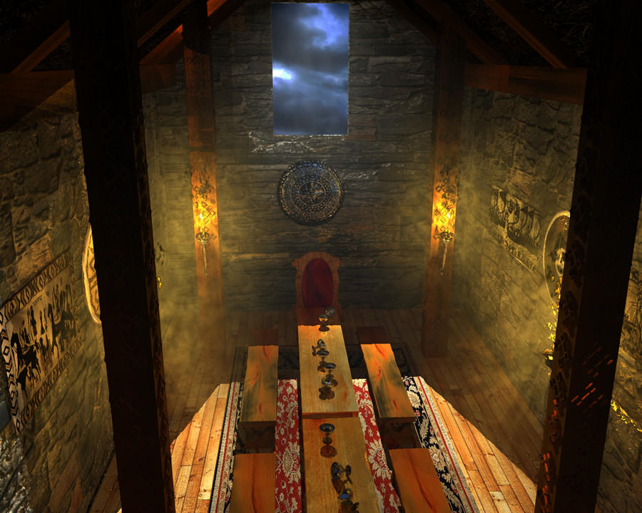 Viking hall 3rd render by michaeldaviniart on DeviantArt