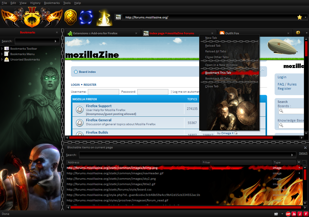 God of War III - Firefox theme