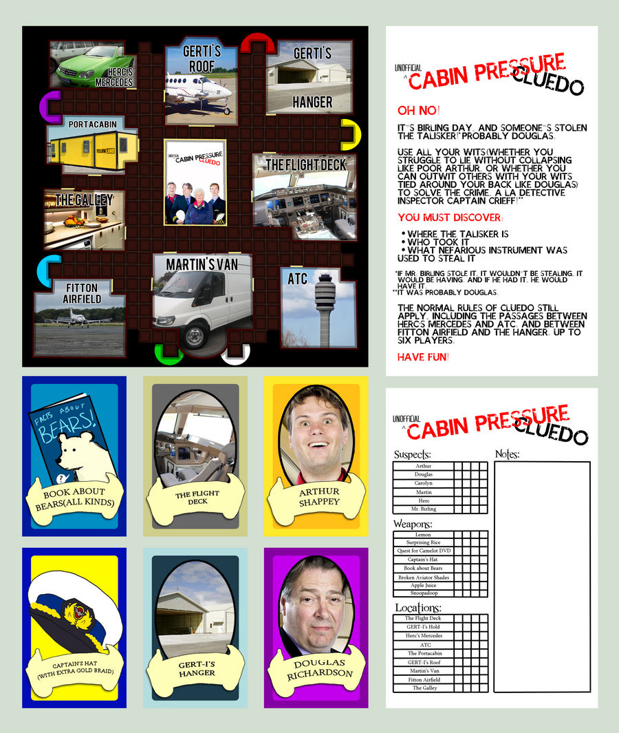 Cabin Pressure Cluedo! (Check desc. for download.)