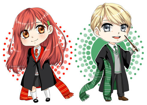 Draco and Ginny chibis