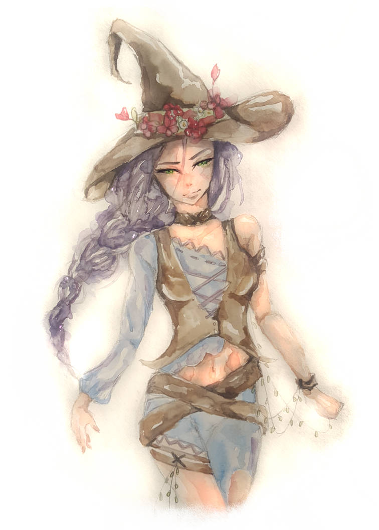Watercolor witch by Sontancer on DeviantArt