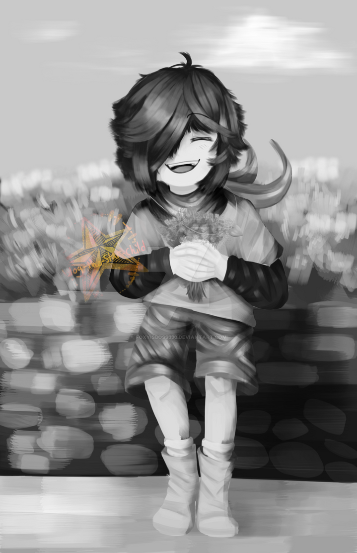 Cross Frisk Cross!frisk Black And White by FoxyisBOSS330 on DeviantArt