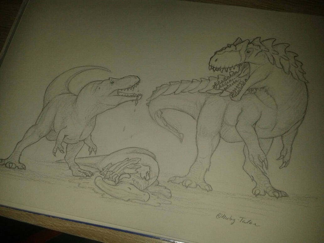 Ruby Tal Con The Isle Fan-Art : T.rex and Type-H Giganotosaurus by Ruby-Talon on ...