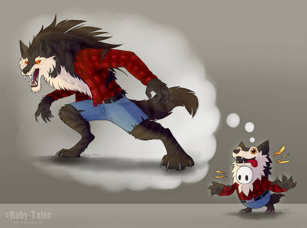 Ruby Tal Con Imagination vs Reality - Fall Guys Werewolf Fanart by Ruby-Talon on ...