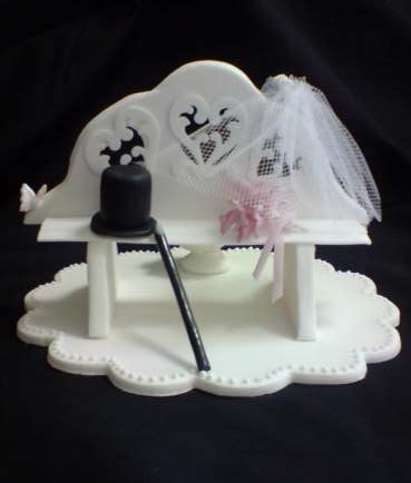 Top hat  and veil cake topper