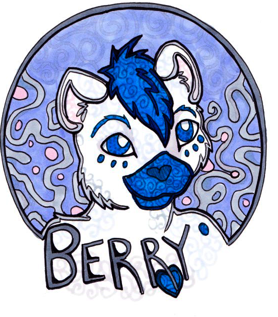 $10 Stained Glass Badge: Berry