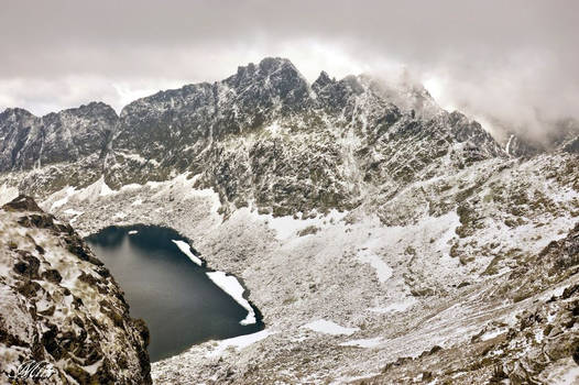 Mountains in the snow.