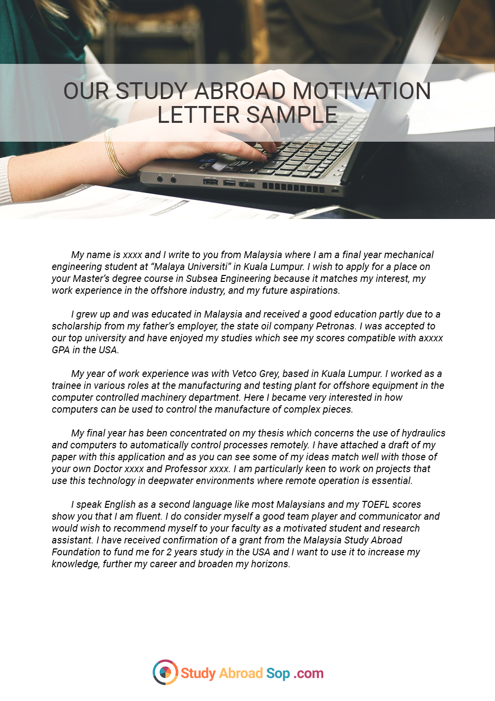 Motivation Letter For Study Abroad Sample By Documentstudyabroad On Deviantart