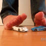 My feet and matchbox cars