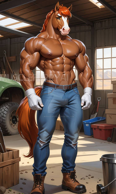 Anthro Muscle (Vihaan) by musclefurryai on DeviantArt