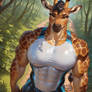 Unyielding Muscle Giraffe Furry Camron