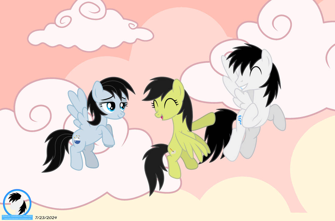Three Ponies Three ponies flying above the clouds by CreedyBoy124 on DeviantArt
